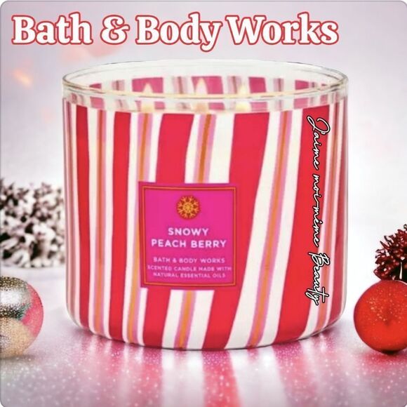 Snowy Peach Berry Candle by Bath and Body Works - Picture 1 of 6